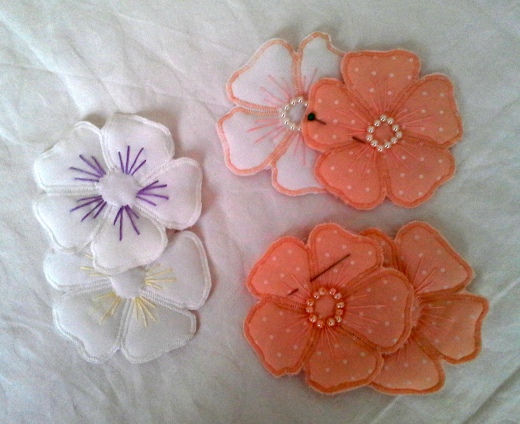 Padded and Embroidered Flower Decorations