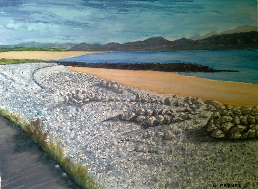 Original Acrylic Painting. I was trying to capture a pebbled beach.