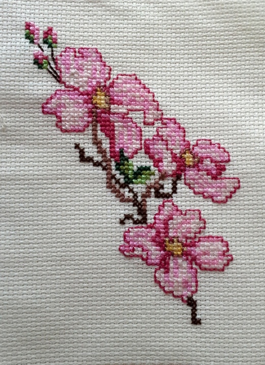 Pink Flowers - Cross Stitch